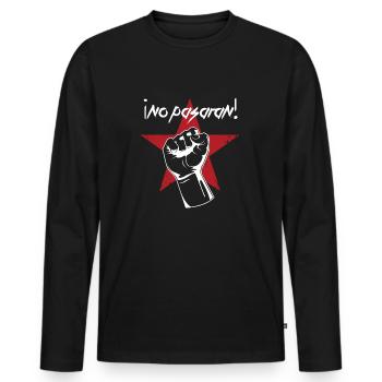 No Pasaran - You won't get through - Men's Premium Organic Long Sleeve Shirt - black - Front - Nico (187cm)