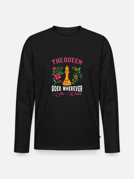 Chess Checker Queen Chess - Men's Premium Organic Long Sleeve Shirt - black