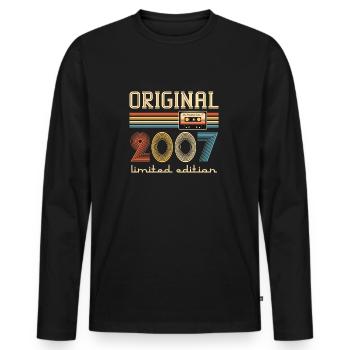 18th Birthday Original 2007 18 Years Old Gift - Men's Premium Organic Long Sleeve Shirt - black - Front - Nico (187cm)