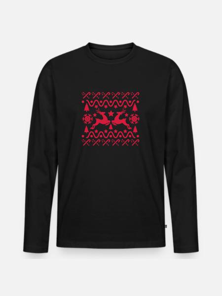christmas - Men's Premium Organic Long Sleeve Shirt - black