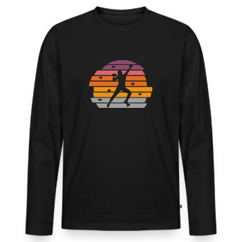 Klettern Boulder Bouldern Bergsteiger - Männer Premium Bio Langarmshirt - Schwarz - Vorne - Nico (187cm)