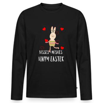 Ostern Ostern Ostern Ostern Ostern - Männer Premium Bio Langarmshirt - Schwarz - Vorne - Nico (187cm)