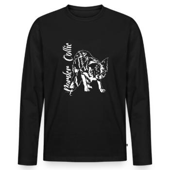 BORDER COLLIE Herding Dog Herding Dogs Wilsigns Agiltiy - Men's Premium Organic Long Sleeve Shirt - black - Front - Nico (187cm)