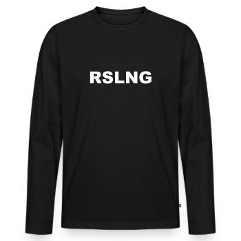 rslng - Riesling - Männer Premium Bio Langarmshirt - Schwarz - Vorne - Nico (187cm)