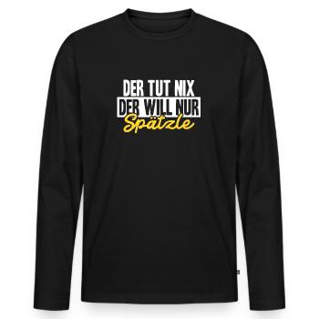 Der tut nix (weiß) - Männer Premium Bio Langarmshirt - Schwarz - Vorne - Nico (187cm)