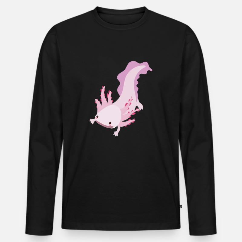 Axolotl - Männer Premium Bio Langarmshirt - Schwarz