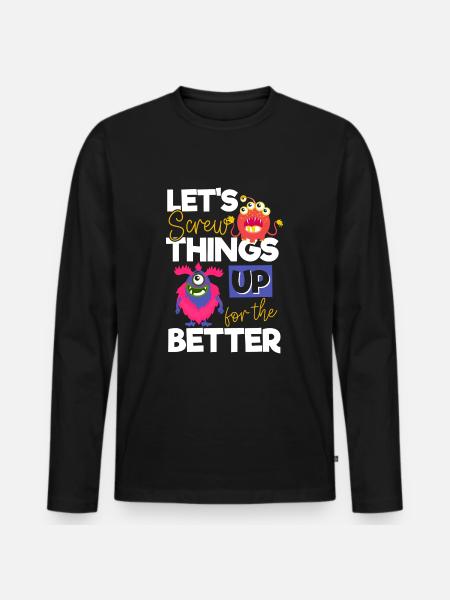 Evil Comic Funny Sister - Men's Premium Organic Long Sleeve Shirt - black