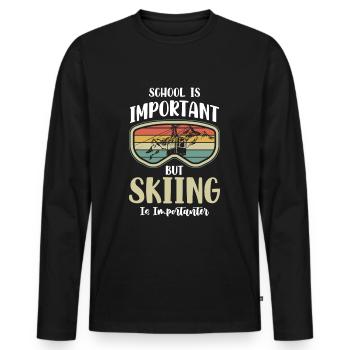 Winter Sports Holiday Pistensau Hobby - Men's Premium Organic Long Sleeve Shirt - black - Front - Nico (187cm)