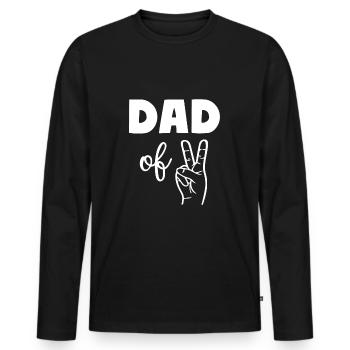 Dad of Two 2 Dad - Männer Premium Bio Langarmshirt - Schwarz - Vorne - Nico (187cm)