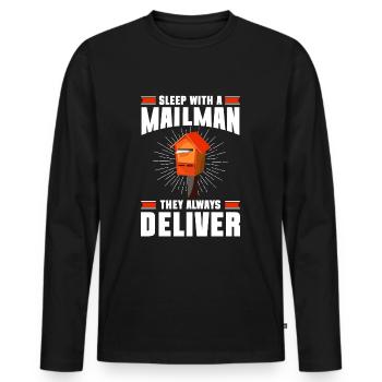 Postman Letter Deliverer Letters Courier Service - Men's Premium Organic Long Sleeve Shirt - black - Front - Nico (187cm)