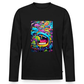 Graffiti Monster - Männer Premium Bio Langarmshirt - Schwarz - Vorne - Nico (187cm)