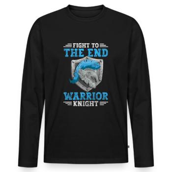 Armure médiévale de l’ordre chevaleresque - T-shirt manches longues Premium bio Homme - noir - Devant - Nico (187cm)