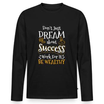 Argent Prospérité Euro Or - T-shirt manches longues Premium bio Homme - noir - Devant - Nico (187cm)