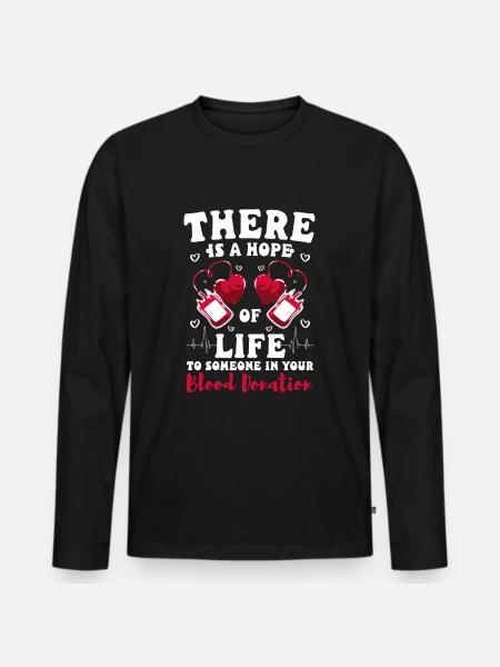 Blood Donation Help Social - Men's Premium Organic Long Sleeve Shirt - black