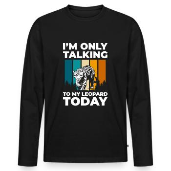 Leopard Hunting Jaguar Animal Welfare - Men's Premium Organic Long Sleeve Shirt - black - Front - Nico (187cm)