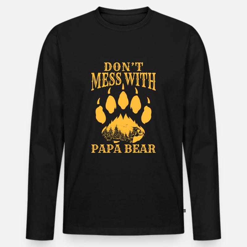 Wild Grizzly Berlin - Männer Premium Bio Langarmshirt - Schwarz