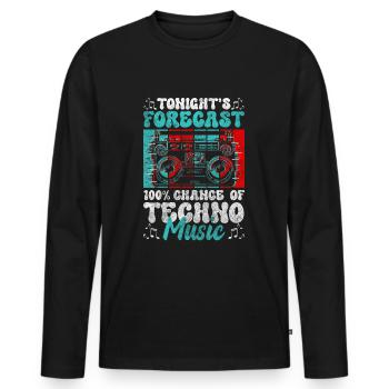 House Celebrations Hardstyle DJing - Men's Premium Organic Long Sleeve Shirt - black - Front - Nico (187cm)