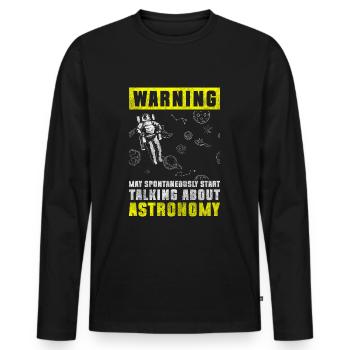 Universum Weltraum Astronom - Männer Premium Bio Langarmshirt - Schwarz - Vorne - Nico (187cm)