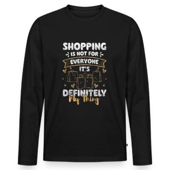 Shopping Shop Seeks Shopping Mall - Men's Premium Organic Long Sleeve Shirt - black - Front - Nico (187cm)