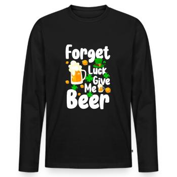 Irish Shamrock Leprechaun Celtic - T-shirt manches longues Premium bio Homme - noir - Devant - Nico (187cm)