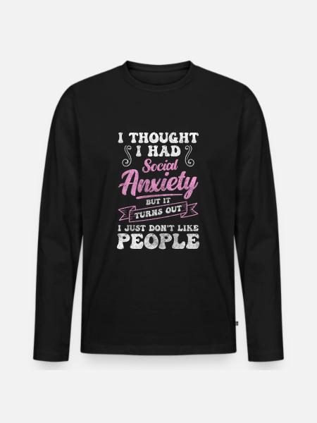 Introvert Reserved Loner - Men's Premium Organic Long Sleeve Shirt - black