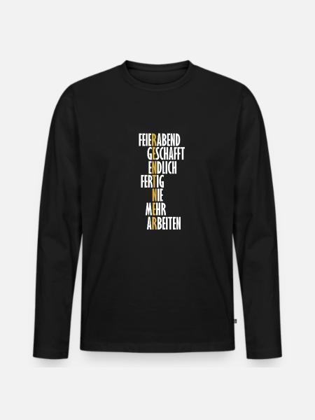 Ruhestand - Männer Premium Bio Langarmshirt - Schwarz