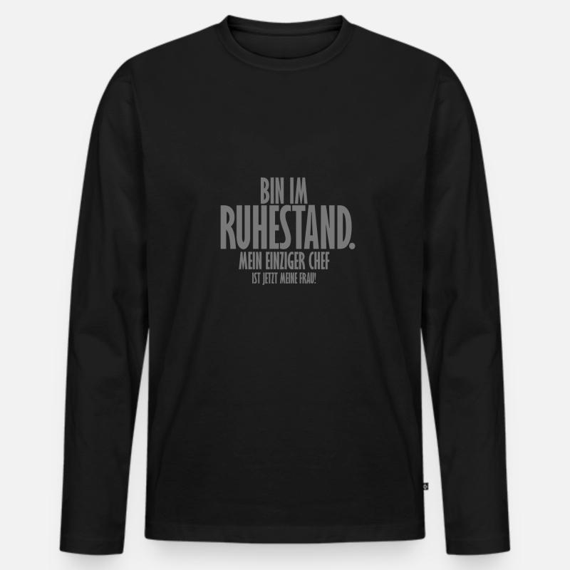 Ruhestand - Männer Premium Bio Langarmshirt - Schwarz