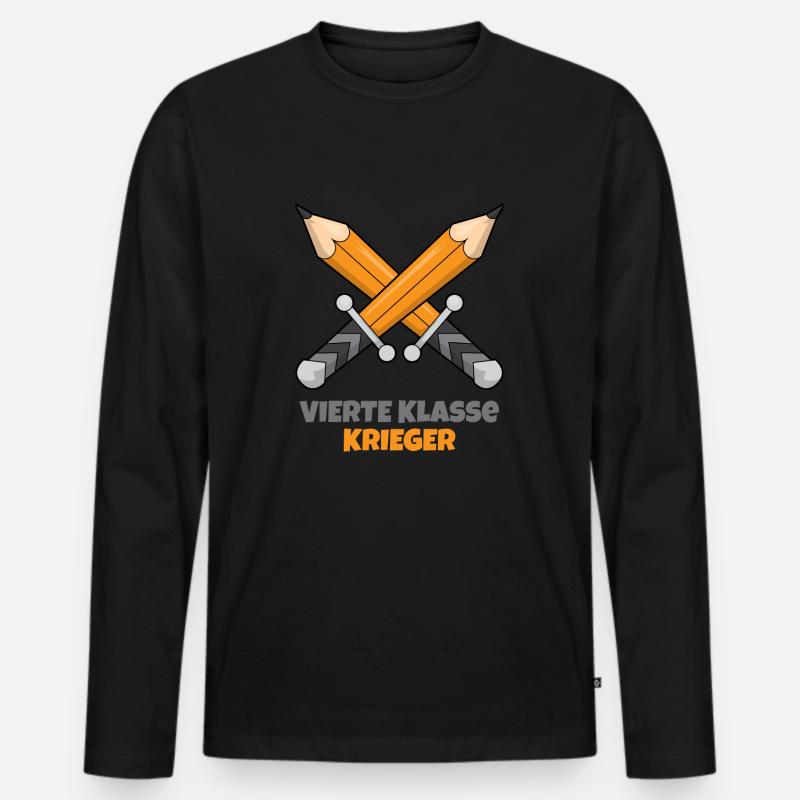 Vierte Klasse Grundschule Krieger Geschenk - Männer Premium Bio Langarmshirt - Schwarz