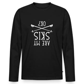 Sind meine Ski ok? - Männer Premium Bio Langarmshirt - Schwarz - Vorne - Nico (187cm)