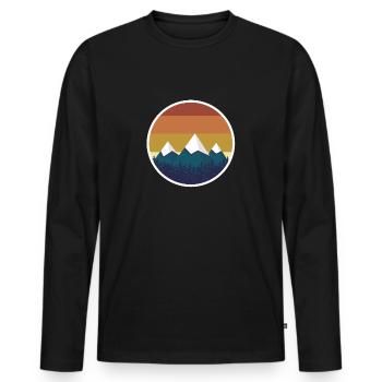 Berge Vintage Bergsteigen Wandern Camping Geschenk - Männer Premium Bio Langarmshirt - Schwarz - Vorne - Nico (187cm)