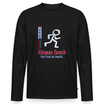 Entraîneur - Fitness Coach Lâche prise - T-shirt manches longues Premium bio Homme - noir - Devant - Nico (187cm)