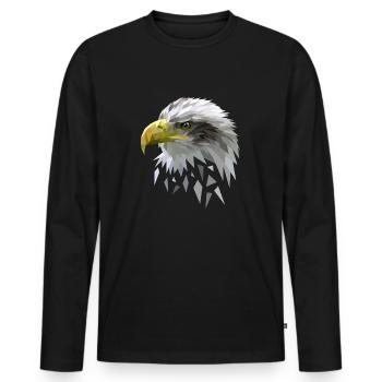 White-tailed eagle low poly polygons geometric - Men's Premium Organic Long Sleeve Shirt - black - Front - Nico (187cm)