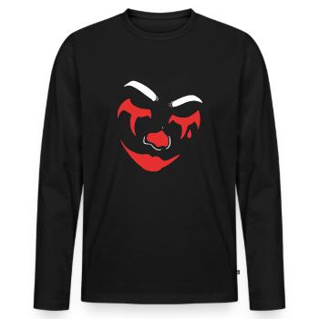 Sad Clown Entertainer Gift - Men's Premium Organic Long Sleeve Shirt - black - Front - Nico (187cm)