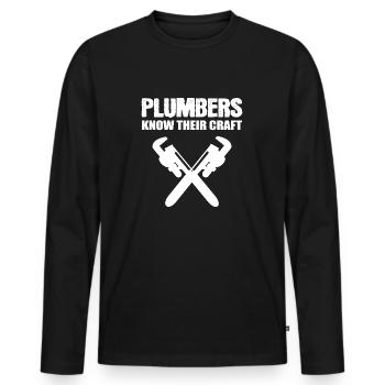 Klempner wissen Hart arbeitende Person Geschenk - Männer Premium Bio Langarmshirt - Schwarz - Vorne - Nico (187cm)