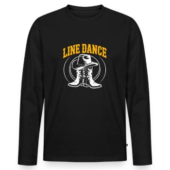 La danse en ligne est mon passe-temps - ma passion - mon truc. - T-shirt manches longues Premium bio Homme - noir - Devant - Nico (187cm)