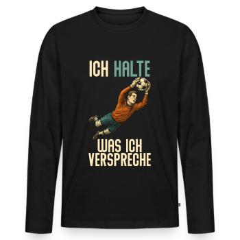 Torwart Tormann Spruch Torhüter lustig - Männer Premium Bio Langarmshirt - Schwarz - Vorne - Nico (187cm)