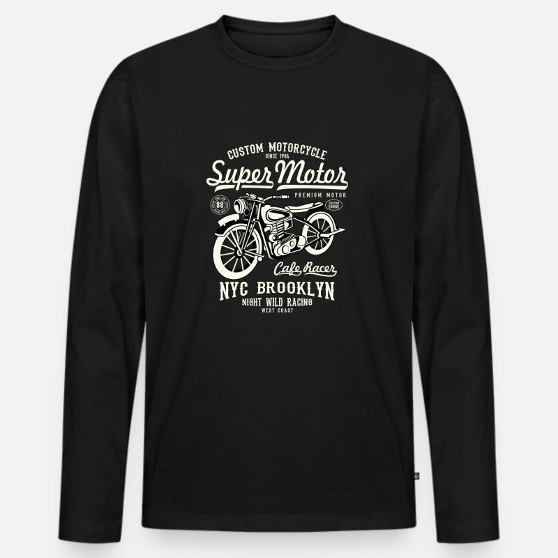 Super Motor Motorrad - Männer Premium Bio Langarmshirt - Schwarz