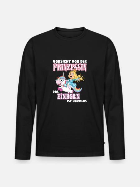 Einhorn - Männer Premium Bio Langarmshirt - Schwarz