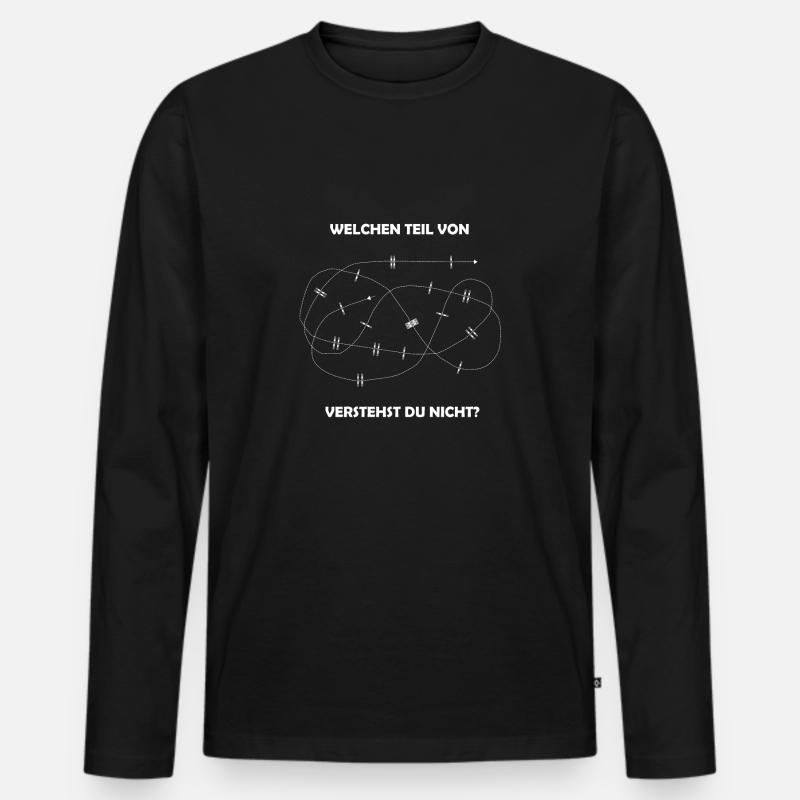 Springreiten - Männer Premium Bio Langarmshirt - Schwarz