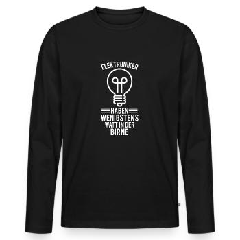 Les électroniciens ont au moins watt dans la tête - T-shirt manches longues Premium bio Homme - noir - Devant - Nico (187cm)