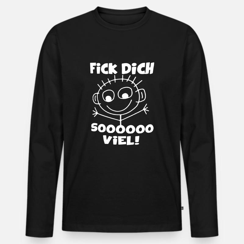 Fick Dich sooooo viel! - Männer Premium Bio Langarmshirt - Schwarz