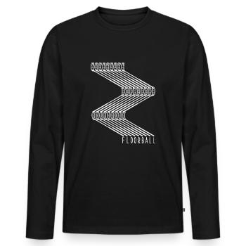 floorball floorball - Men's Premium Organic Long Sleeve Shirt - black - Front - Nico (187cm)