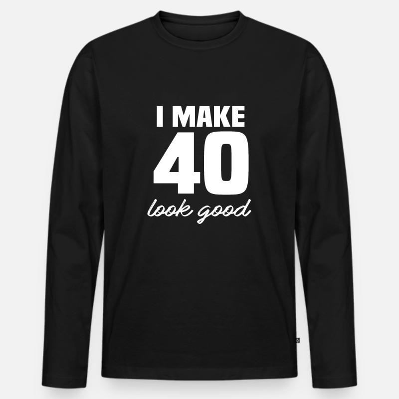 40 Jahre - Männer Premium Bio Langarmshirt - Schwarz