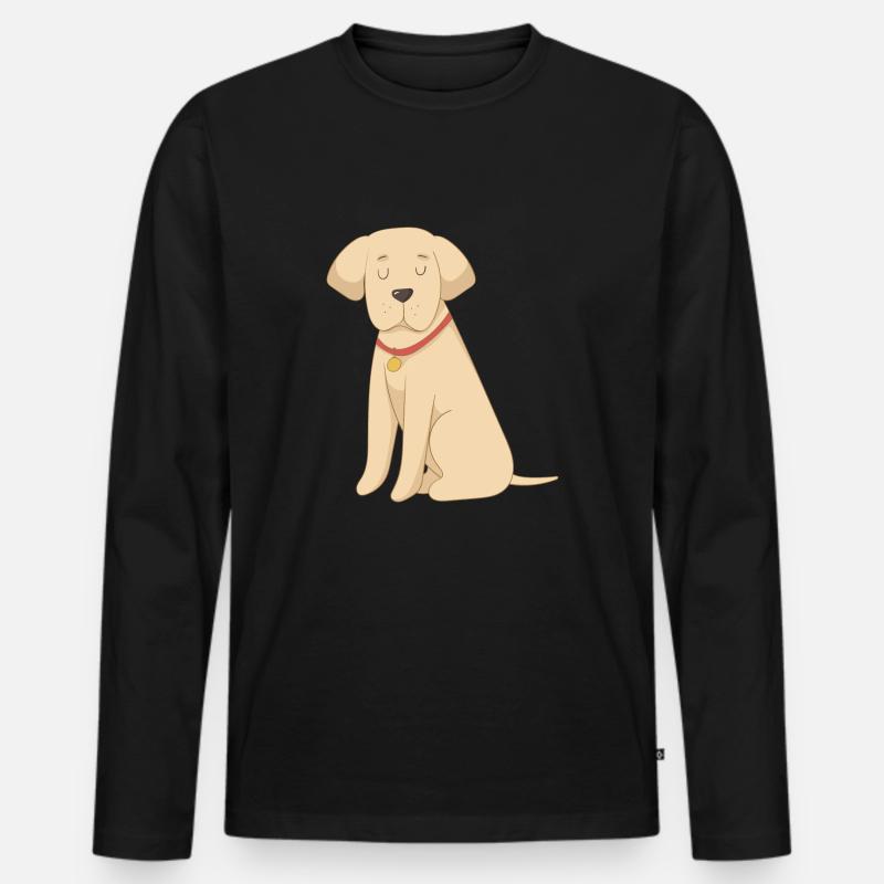 Labrador Gelb - Männer Premium Bio Langarmshirt - Schwarz