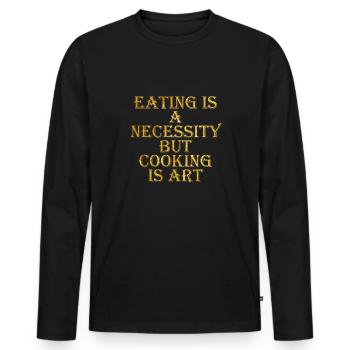 Cooking is Art - T-shirt manches longues Premium bio Homme - noir - Devant - Nico (187cm)