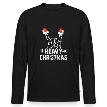 Noël lourd - T-shirt manches longues Premium bio Homme - noir - Devant - Nico (187cm)