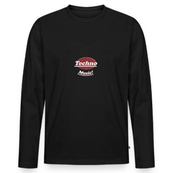 Techno Music - Männer Premium Bio Langarmshirt - Schwarz - Vorne - Nico (187cm)