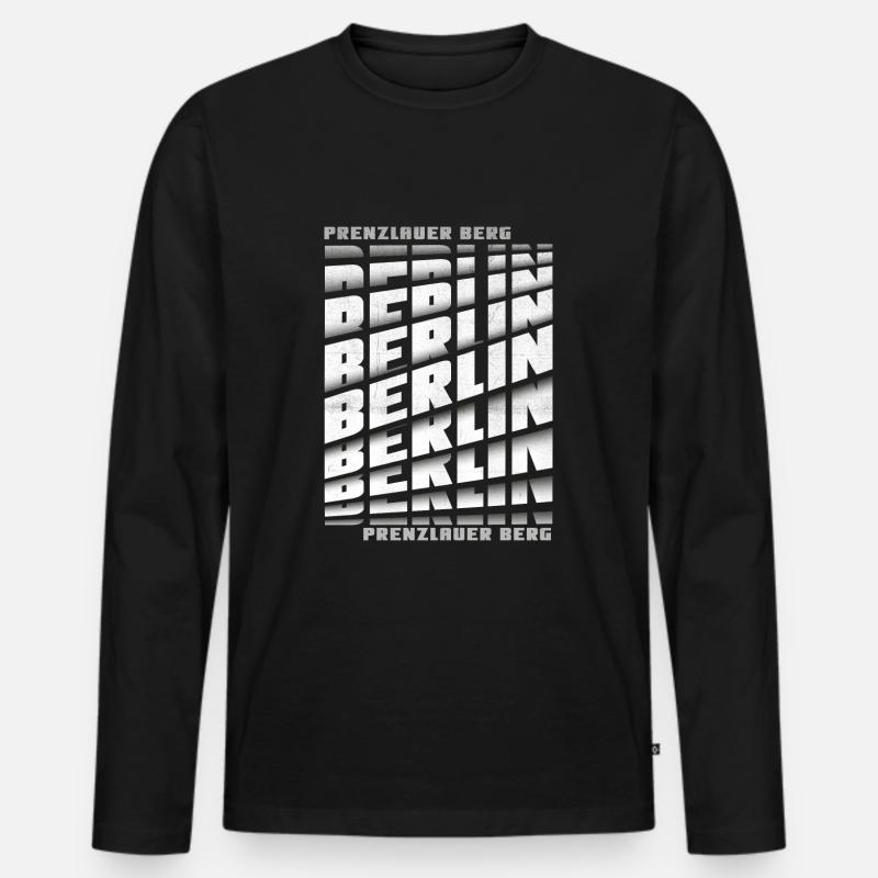 Berlin Prenzlauer Berg - Männer Premium Bio Langarmshirt - Schwarz