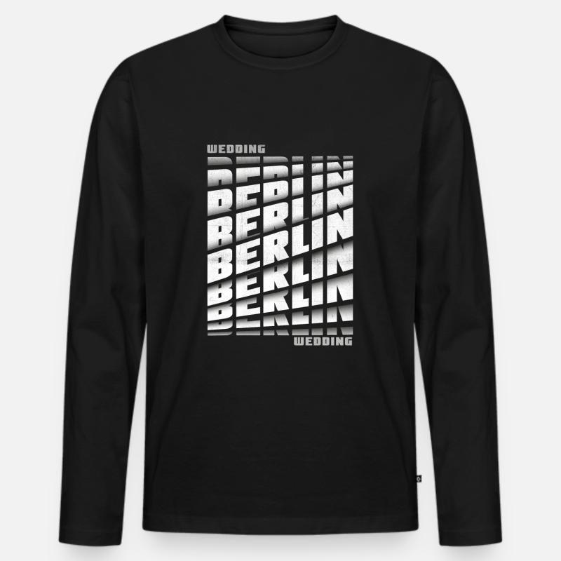 Berlin Wedding - Männer Premium Bio Langarmshirt - Schwarz