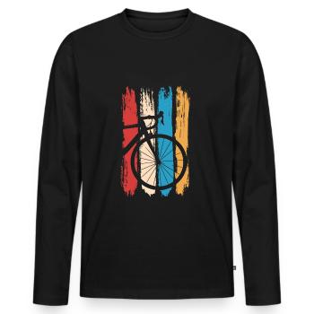 Road bike bike bikepacking gravel bike - Men's Premium Organic Long Sleeve Shirt - black - Front - Nico (187cm)